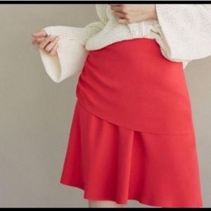 Massimo Dutti Ruched Side Flare Layered Skirt Size 8 EU 40 NWT